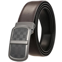 HKM-130579 Smooth Buckle Two-Layer Leather Belt - Elegant and Durable Accessory