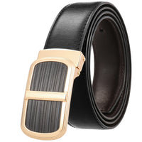 HKM-130579 Smooth Buckle Two-Layer Leather Belt - Elegant and Durable Accessory