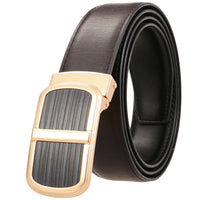 HKM-130579 Smooth Buckle Two-Layer Leather Belt - Elegant and Durable Accessory