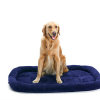 HKM-264083 Luxurious Velvet Pet Cushion in Dark Blue and Red