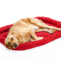 HKM-264083 Luxurious Velvet Pet Cushion in Dark Blue and Red