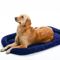 HKM-264083 Luxurious Velvet Pet Cushion in Dark Blue and Red