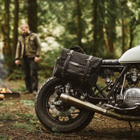 HKM-664083 Classic Canvas Leather Saddle Bag for Motorcycle Travel with Waterproof Waxed Twill and Versatile Messenger Design