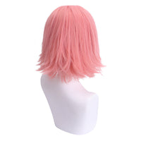 HKM-643539 Gray-Pink Short Anime Wig in High Temperature Fiber - 30cm, Anti-Curl Design
