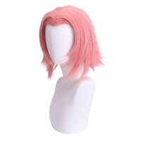 HKM-643539 Gray-Pink Short Anime Wig in High Temperature Fiber - 30cm, Anti-Curl Design