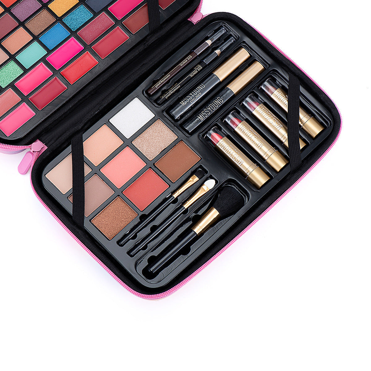HKM-846227 Makeup Essentials Set: Lipstick, Lip Glaze, Eyebrow Pencil, Highlighter & More