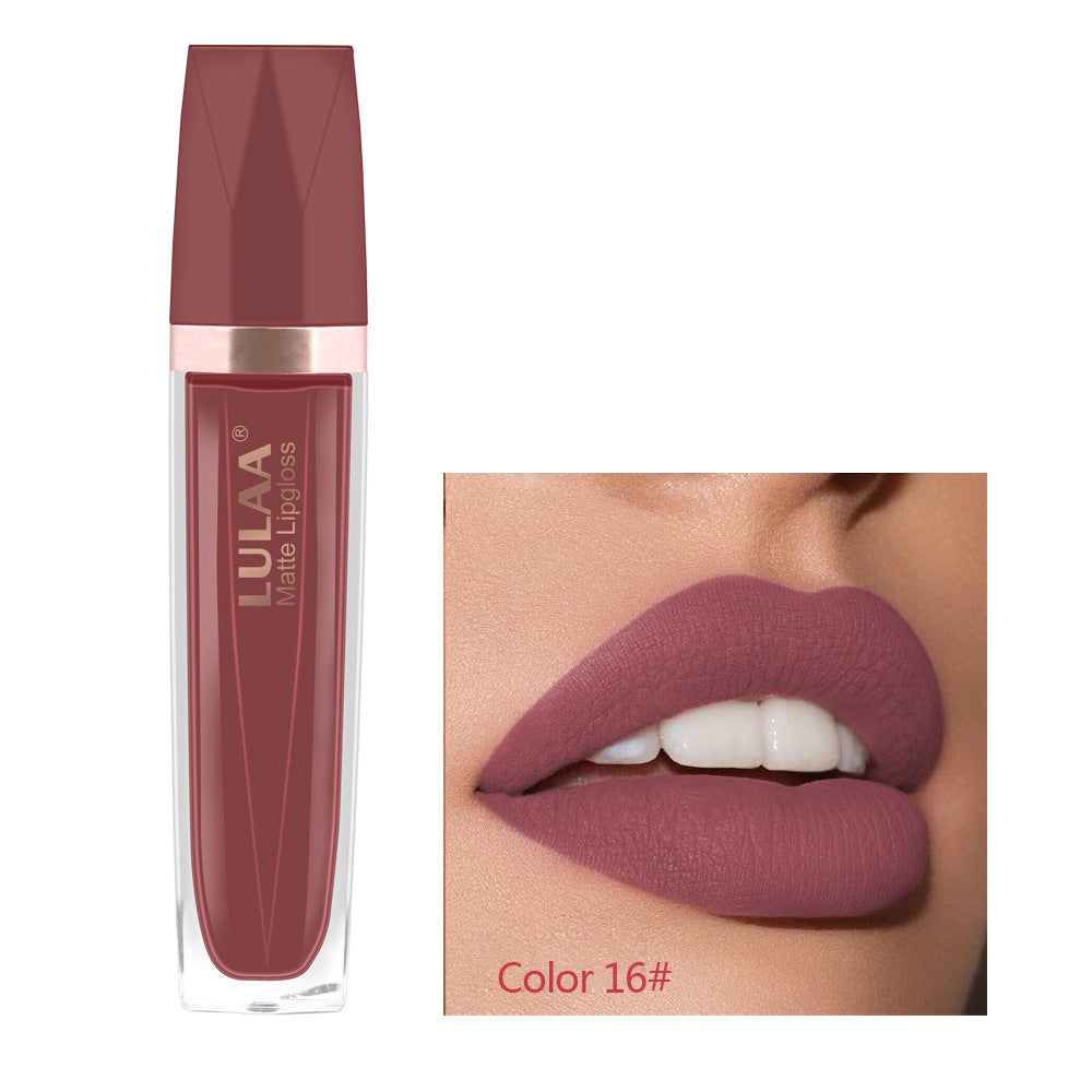 HKM-367379 18 Color Matte Velvet Lipstick - Long-Lasting Lip Gloss with High-Gloss Jelly Finish