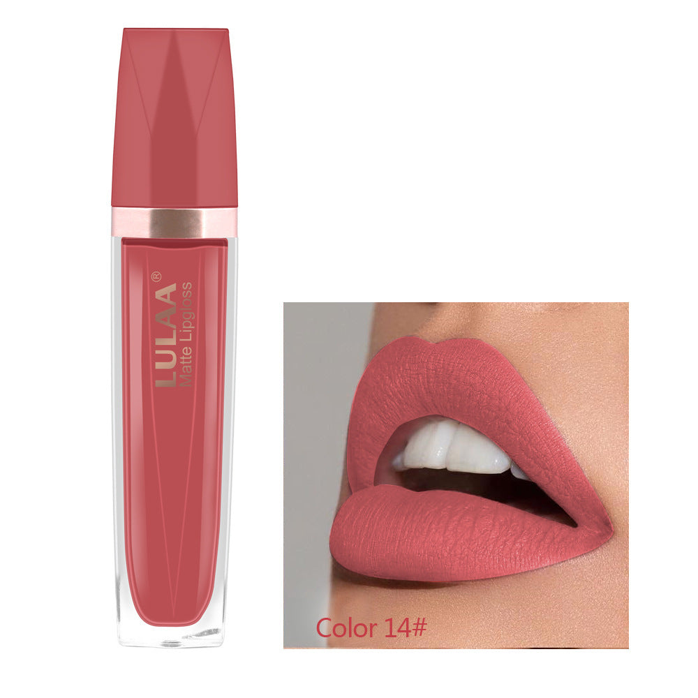 HKM-367379 18 Color Matte Velvet Lipstick - Long-Lasting Lip Gloss with High-Gloss Jelly Finish