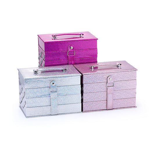 HKM-139987 Cosmetic Set with Eyeshadow Palette, Lipstick, Lip Gloss, and Blush in Pink and Rose Red Shades