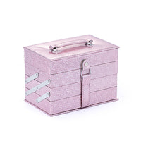 HKM-139987 Cosmetic Set with Eyeshadow Palette, Lipstick, Lip Gloss, and Blush in Pink and Rose Red Shades