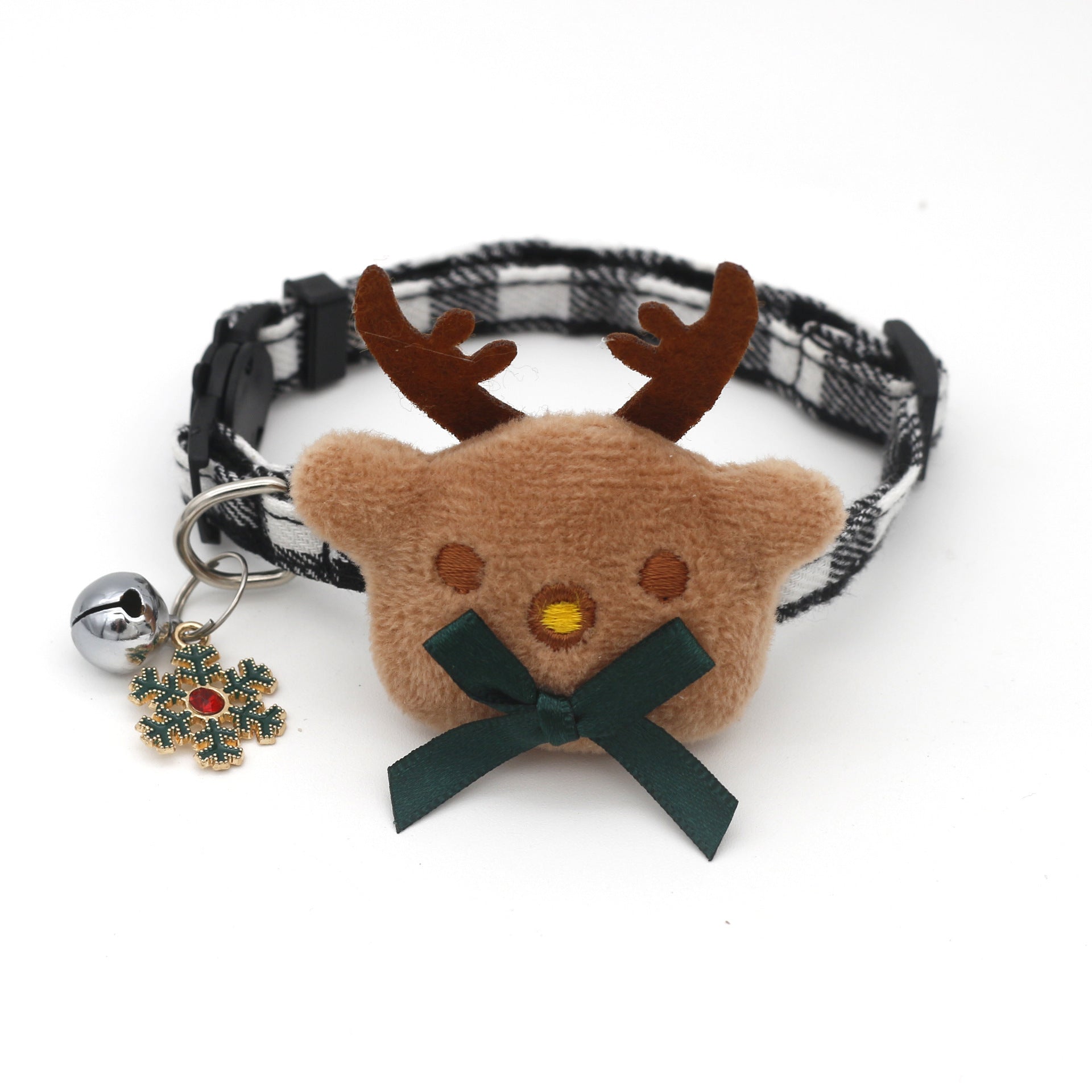 HKM-963283 Plaid Cartoon Bow Collar for Dogs ¨C Cotton, Adjustable 19-32cm for All Seasons