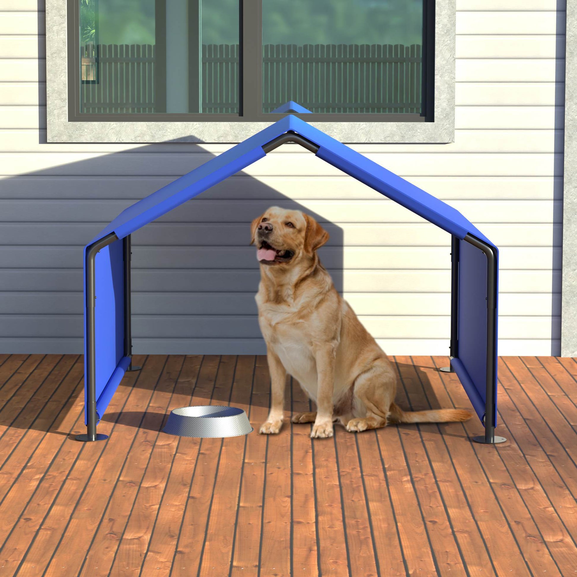 HKM-513043 Outdoor Dog Shade Shelter Tent - Waterproof Canvas for Small and Medium Dogs, UV Protection and Ventilated Design