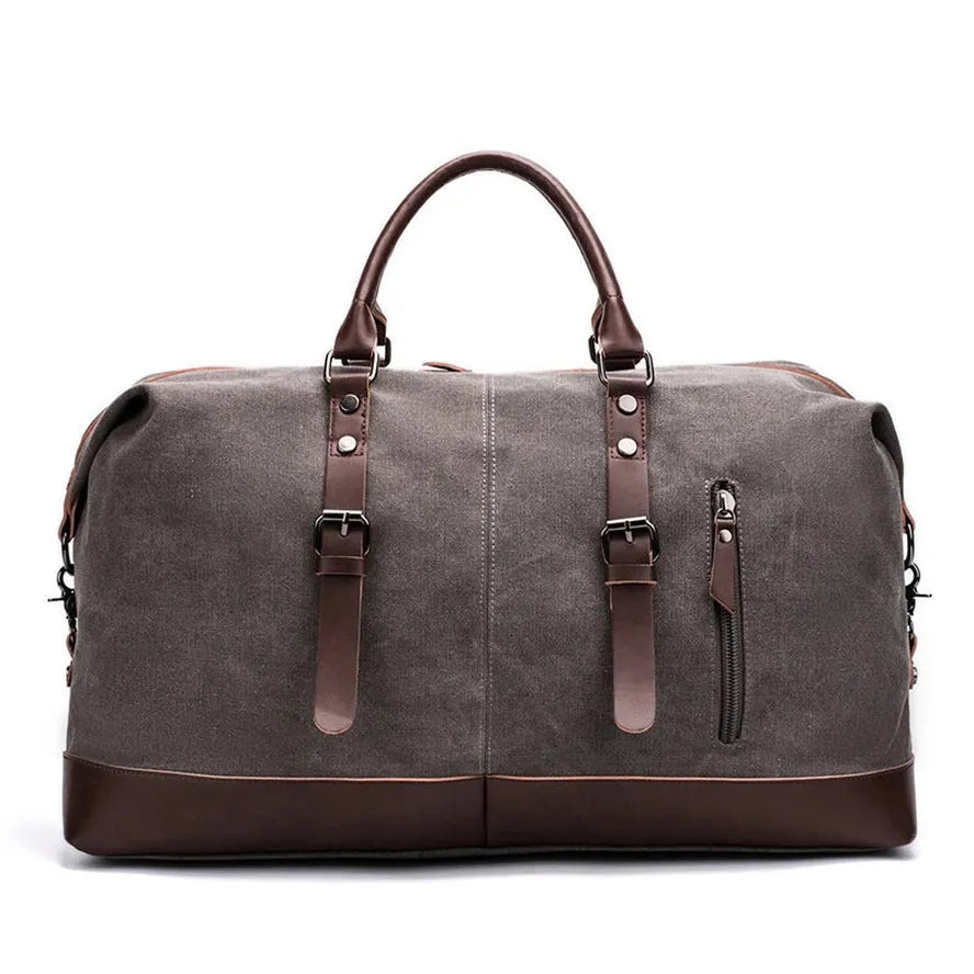 KTX-238291 Men's Vintage Canvas Large Capacity Waterproof Weekender Duffel Bag