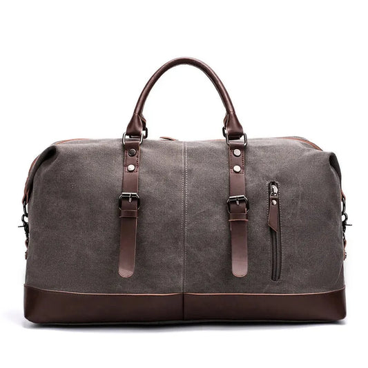 KTX-238291 Men's Vintage Canvas Large Capacity Waterproof Weekender Duffel Bag