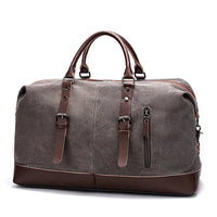 HKM-678291 Men's Vintage Canvas Large Capacity Waterproof Weekender Duffel Bag