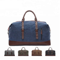 HKM-678291 Men's Vintage Canvas Large Capacity Waterproof Weekender Duffel Bag