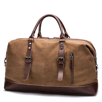 HKM-678291 Men's Vintage Canvas Large Capacity Waterproof Weekender Duffel Bag
