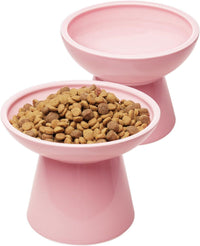 HKM-039827 Elevated Ceramic Cat Food Bowl Set for Comfort and Digestion – Whisker-Friendly Design, Easy to Clean