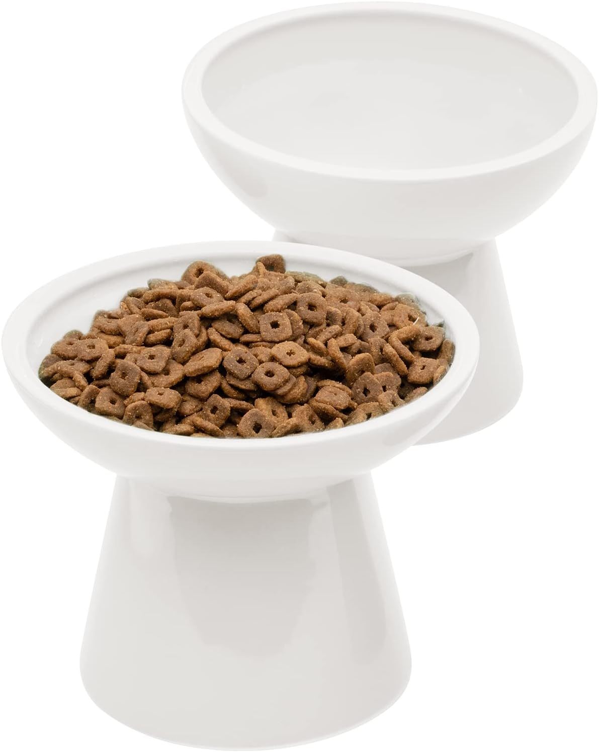 HKM-039827 Elevated Ceramic Cat Food Bowl Set for Comfort and Digestion – Whisker-Friendly Design, Easy to Clean