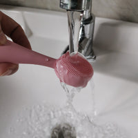 HKM-669715 Double Contact Basic Cleansing Jade Tool for Gentle Facial Cleansing - Pink