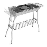HKM-762707 Silver Stainless Steel Barbecue Grill - 30cm x 70cm Cooking Area
