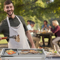 HKM-762707 Silver Stainless Steel Barbecue Grill - 30cm x 70cm Cooking Area