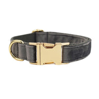 HKM-779347 Soft Velvet Fabric Dog Collar with Matching Accessories - Adjustable Sizes XS to XL