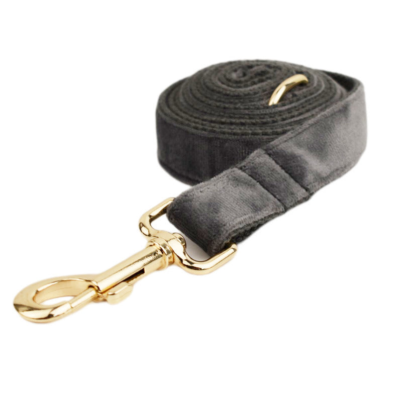HKM-779347 Soft Velvet Fabric Dog Collar with Matching Accessories - Adjustable Sizes XS to XL