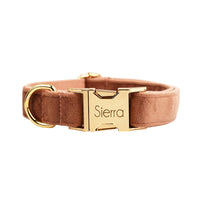 HKM-779347 Soft Velvet Fabric Dog Collar with Matching Accessories - Adjustable Sizes XS to XL