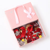 HKM-132755 Children's Handmade Hair Accessories Set with Bows - 18-Piece Collection in Various Colors and Packaging Options