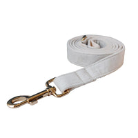 HKM-419731 Milky White Velvet Dog Collar with Alloy Buckle for All Breeds