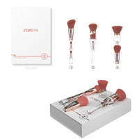HKM-493843 Transparent Acrylic Makeup Brush Set - 9 Essential Brushes with Man-Made Fiber Bristles