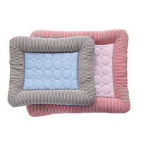HKM-711315 Cooling Pet Mat for Dogs and Cats - Soft Ice Silk Blanket in Blue for Comfortable Summer Sleep, Available in Multiple Sizes