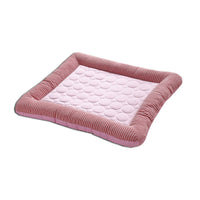 HKM-711315 Cooling Pet Mat for Dogs and Cats - Soft Ice Silk Blanket in Blue for Comfortable Summer Sleep, Available in Multiple Sizes