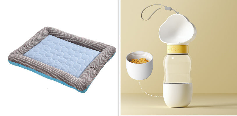 JMT-470666 Cooling Pet Mat for Dogs and Cats - Soft Ice Silk Blanket in Blue for Comfortable Summer Sleep, Available in Multiple Sizes