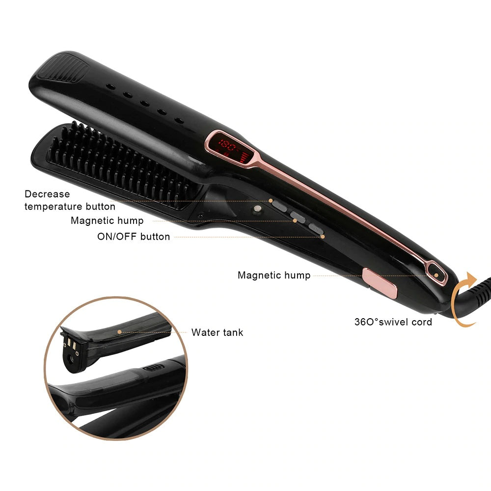 KTX-322515 Multifunctional Steam Spray Hair Straightener Comb with Infrared Technology and Moisture Control