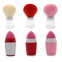 HKM-394387 Portable Blush Brush with Synthetic Hair and Plastic Handle for Multi-Purpose Makeup Application