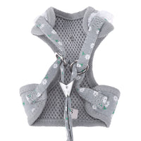 HKM-235795 Adjustable Pet Chest Harness with Bow Tie - Breathable Canvas & Polyester, Various Sizes (S-XL)