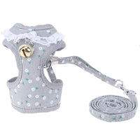 HKM-235795 Adjustable Pet Chest Harness with Bow Tie - Breathable Canvas & Polyester, Various Sizes (S-XL)