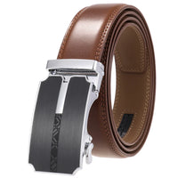 HKM-972499 Custom Leather Ratchet Waist Belt with Pin Buckle for Men - Model LY36-22001-1