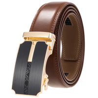 HKM-972499 Custom Leather Ratchet Waist Belt with Pin Buckle for Men - Model LY36-22001-1