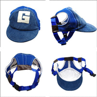 HKM-882963 Stylish Sun Hat for Dogs in Blue and Brown - Available in Multiple Sizes
