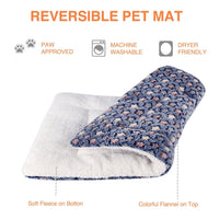 HKM-183251 Reversible Soft Coral Velvet Pet Bed Mat for Dogs and Cats - Washable Crate Pad with Non-Slip Backing