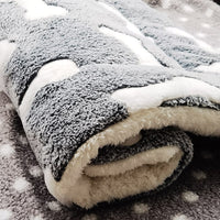 HKM-183251 Reversible Soft Coral Velvet Pet Bed Mat for Dogs and Cats - Washable Crate Pad with Non-Slip Backing