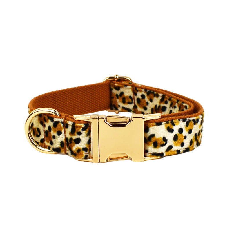 HKM-808659 Leopard Print Dog Leash and Collar Set with Bow and Vest