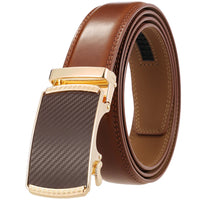 HKM-890003 Genuine Leather Cowhide Men's Automatic Buckle Belt - Model LY36-0191-1