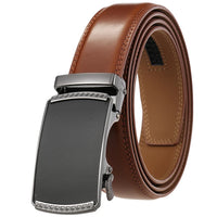 HKM-890003 Genuine Leather Cowhide Men's Automatic Buckle Belt - Model LY36-0191-1