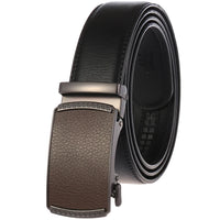 HKM-890003 Genuine Leather Cowhide Men's Automatic Buckle Belt - Model LY36-0191-1