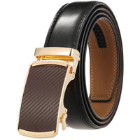 HKM-890003 Genuine Leather Cowhide Men's Automatic Buckle Belt - Model LY36-0191-1