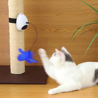 HKM-460883 Interactive Electric Cat Toy with Feather and Laser Motion for Exercise and Entertainment